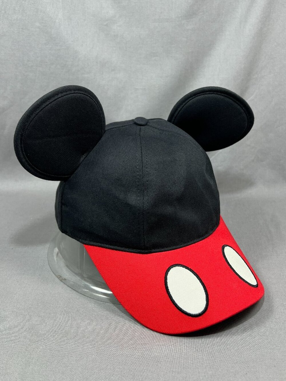 Walt Disney Mickey Mouse Ears Hat Snapback Red Black Adjustable Adult Ball Cap